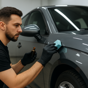 ceramic-coating Rock Springs Ridge 7 ceramic coating service Rock Springs Ridge technician applying protective layer to car