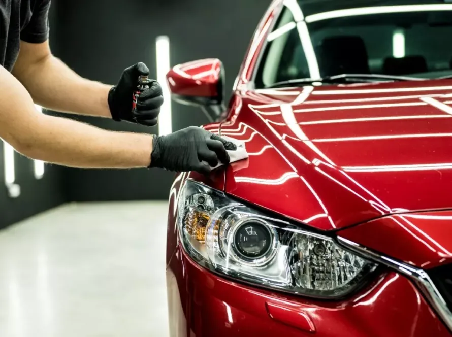 Detailer explaining Ceramic Coating vs Wax benefits for long-lasting paint protection