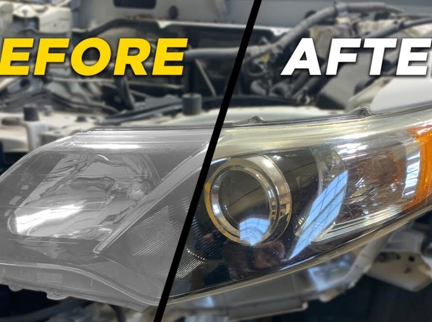 Before and after results of On-Site Headlight Restoration