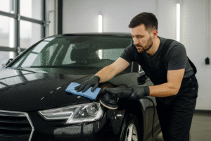 Full Service Car Wash near Montclair with professional car detailing service in progress