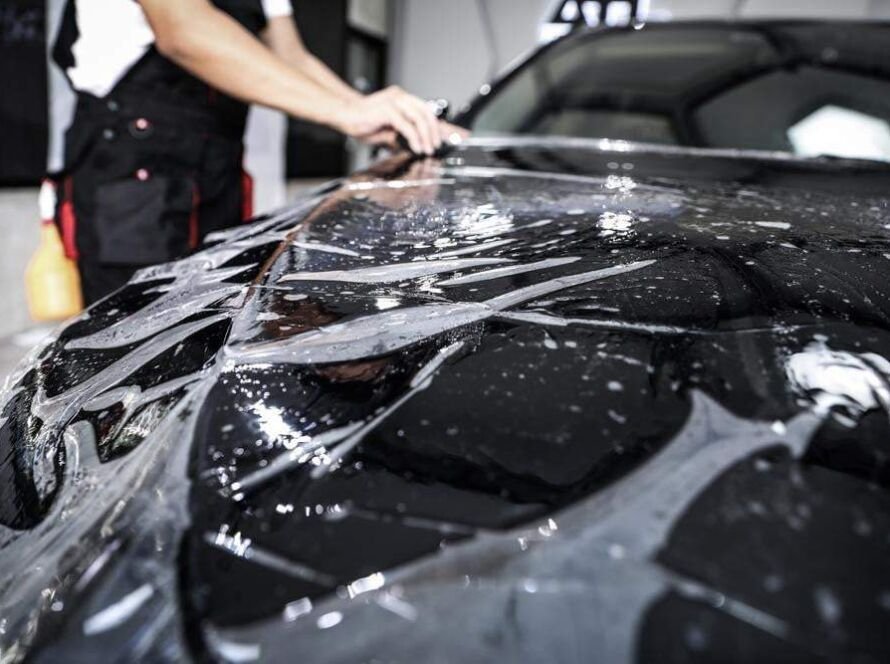 Close-up highlighting Best Places to Install Paint Protection Film on car door edges